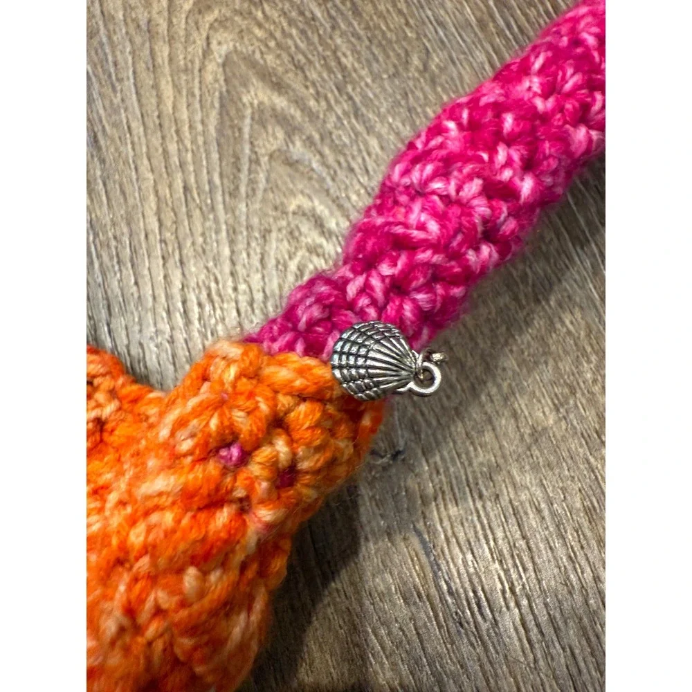 Crochet Striped Shoulder Bag Colorful Handmade Hippie Boho Beach‎ Purse